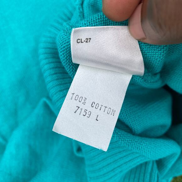 Pendleton Sophisticates Women's Teal Short Sleeve Sweater - Picture 4 of 4